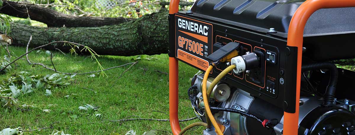 Generac portable generator ready for use