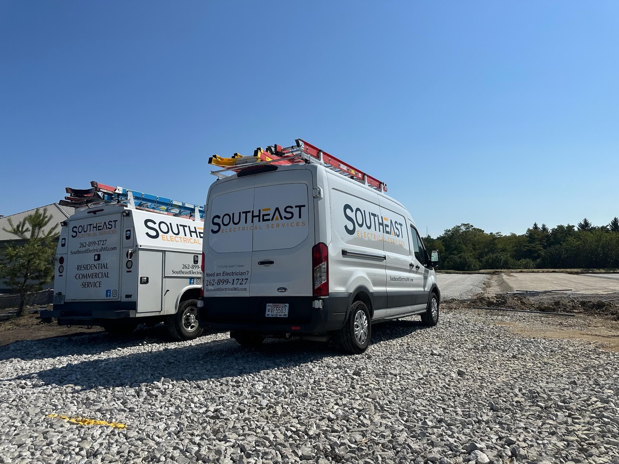Southeast Electrical Services branded service vans